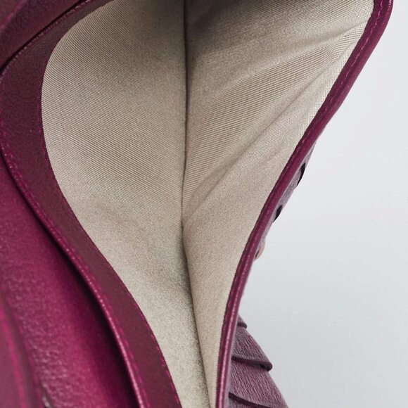Chanel Purple Leather Jacket Embossed L Yen Wallet - Picture 8 of 10
